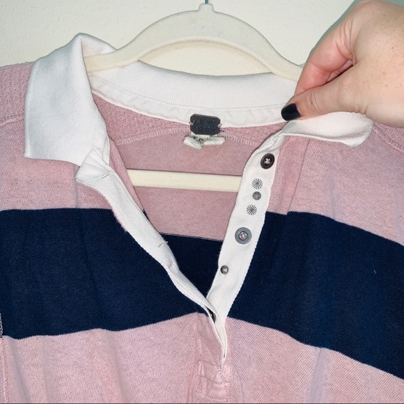 Free People Pink and Navy Stripe Yuki Tee Size XS - Picture 4 of 5